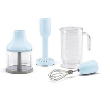 SMEG Zubehör, 4er-Set, Pastellblau, XXL-Mixbecher, Zerkleinerer, Kartoffelstamper, Schneebesen , Stabmixer von Smeg