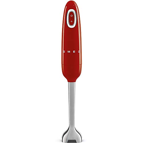 Smeg, HBF01RDEU Stabmixer, Turbo-Funktion und Flowblend-Schneidesystem, mit rutschfestem Griff, integrierter Kabelaufwicklung, Zubehör nicht im Lieferumfang enthalten, 700W Leistung, Rot von Smeg