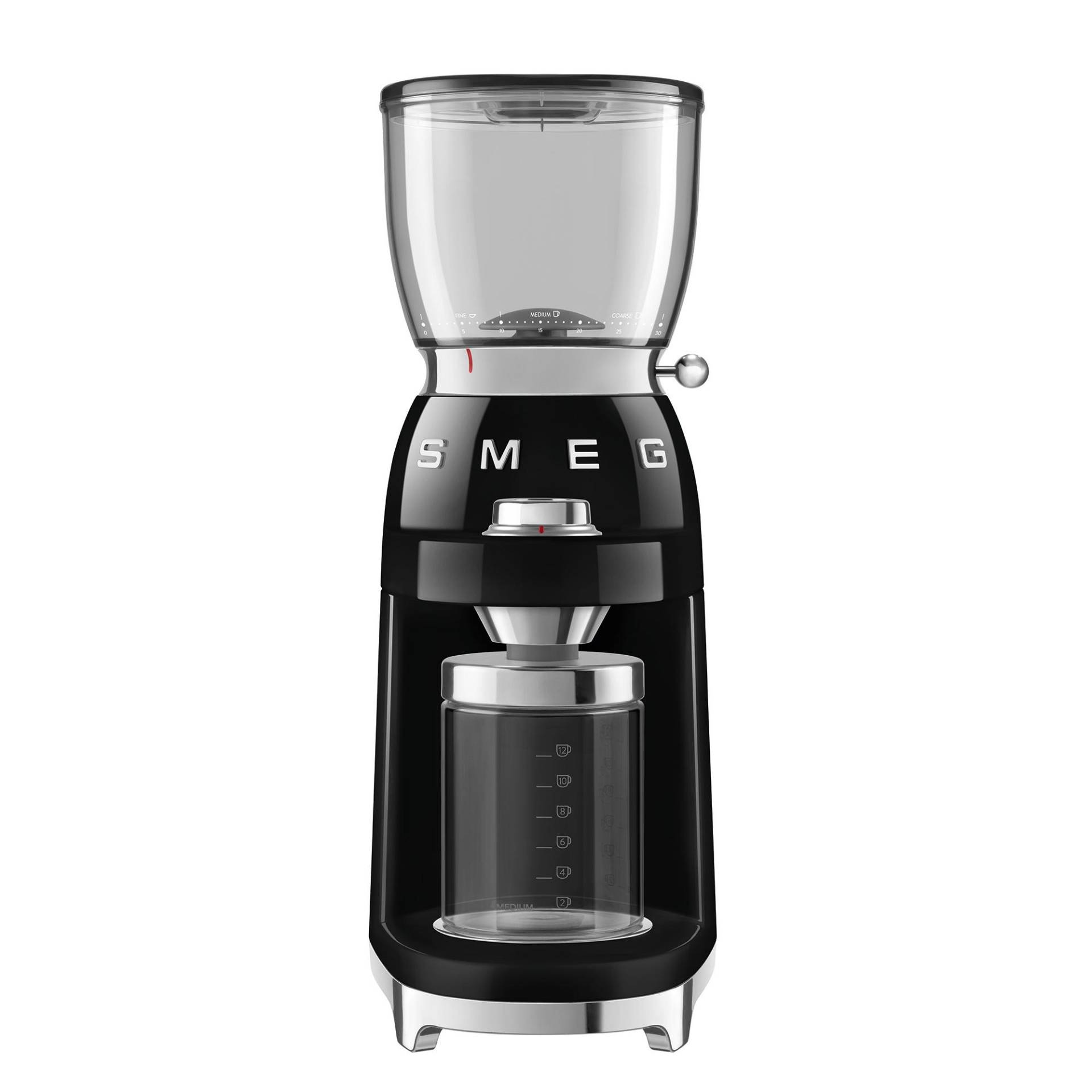 Smeg - CGF11 Kaffeemühle Tritan™ Renew - schwarz/lackiert/3 Mahlgrade/8 programmierte Mahlprogramme von Smeg