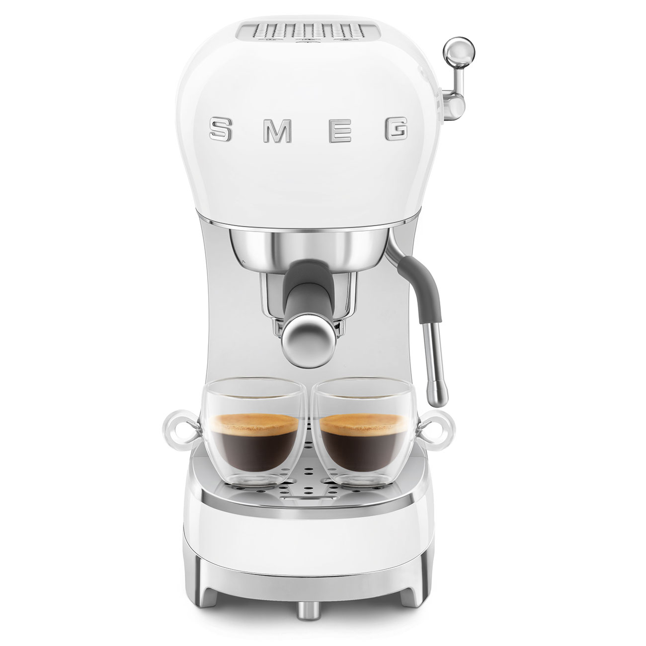 Smeg - ECF02 Espresso Kaffeemaschine mit Siebträger Tritan™ Renew - weiß/lackiert/BxHxT 33x14,9x30cm/220-240V/50-60Hz/1350W/Schukostecker von Smeg