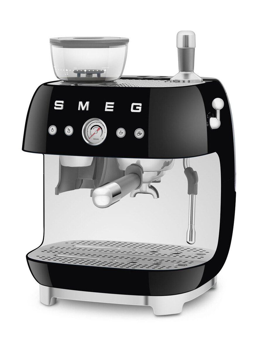 Smeg Espressomaschine mit Mahlwerk EGF03 2 Tassen 1650 50’s Style schwarz von Smeg