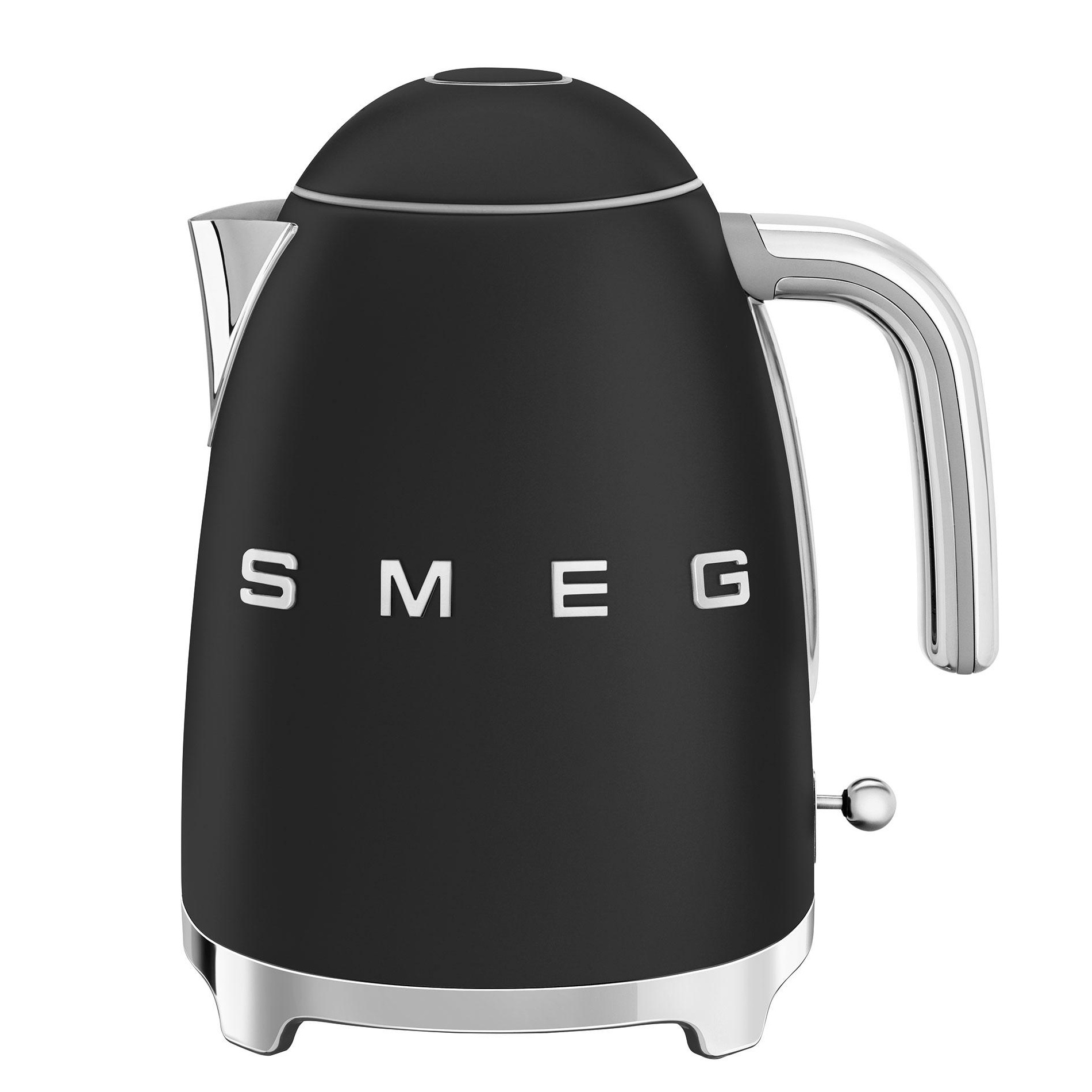 Smeg - KLF03 Wasserkocher matt 1,7L - schwarz/matt/BxHxT 22,3x24,8x17,1cm/integriertes Heizelement/Soft-Opening von Smeg