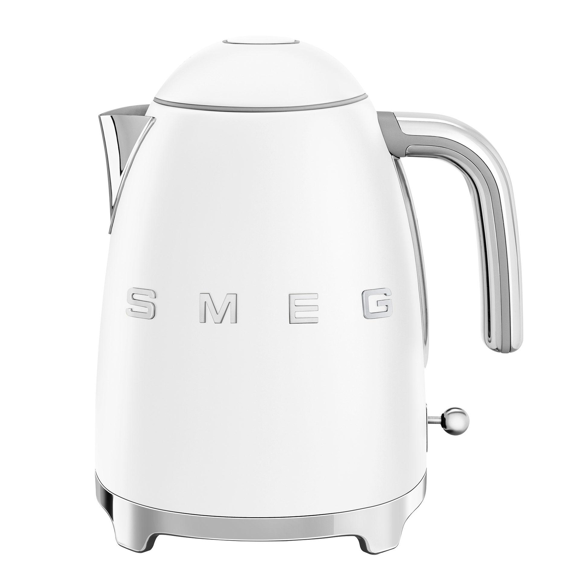 Smeg - KLF03 Wasserkocher matt 1,7L - weiß/matt/BxHxT 22,3x24,8x17,1cm/integriertes Heizelement/Soft-Opening von Smeg