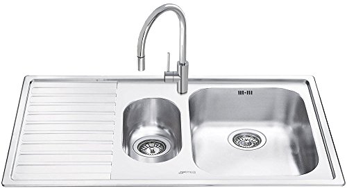 Smeg LM102S ALBA Spülbecken aus Stahl, Edelstahl, 2 Stück von Smeg