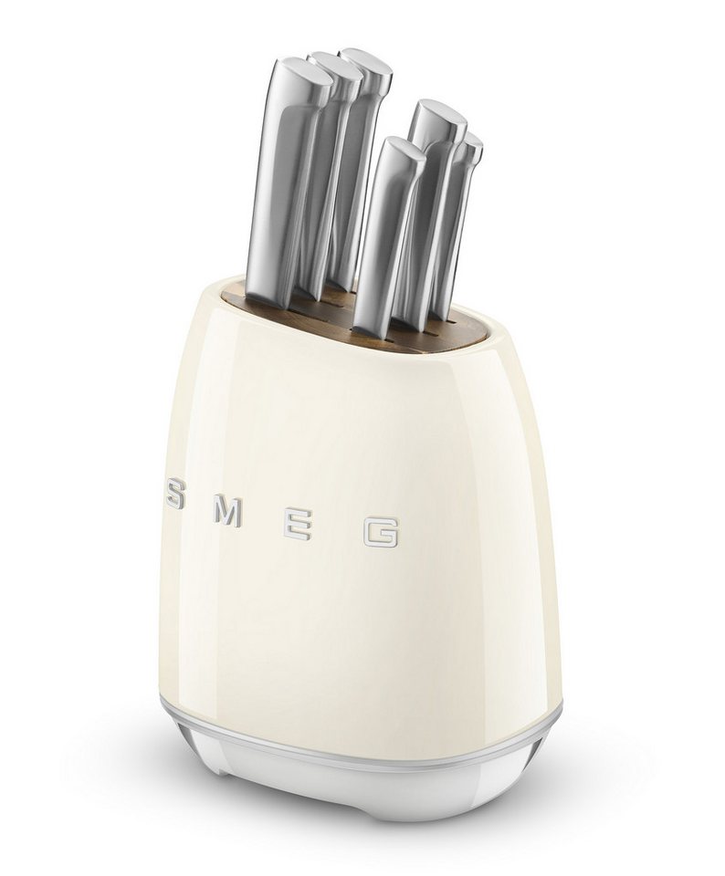 Smeg Messerblock Smeg Messerblock bestückt mit 6 Küchenmessern creme KBSF02CR Smeg Messerblock Smeg Messerblock bestückt mit 6 Küchenmessern creme KBSF02CR von Smeg