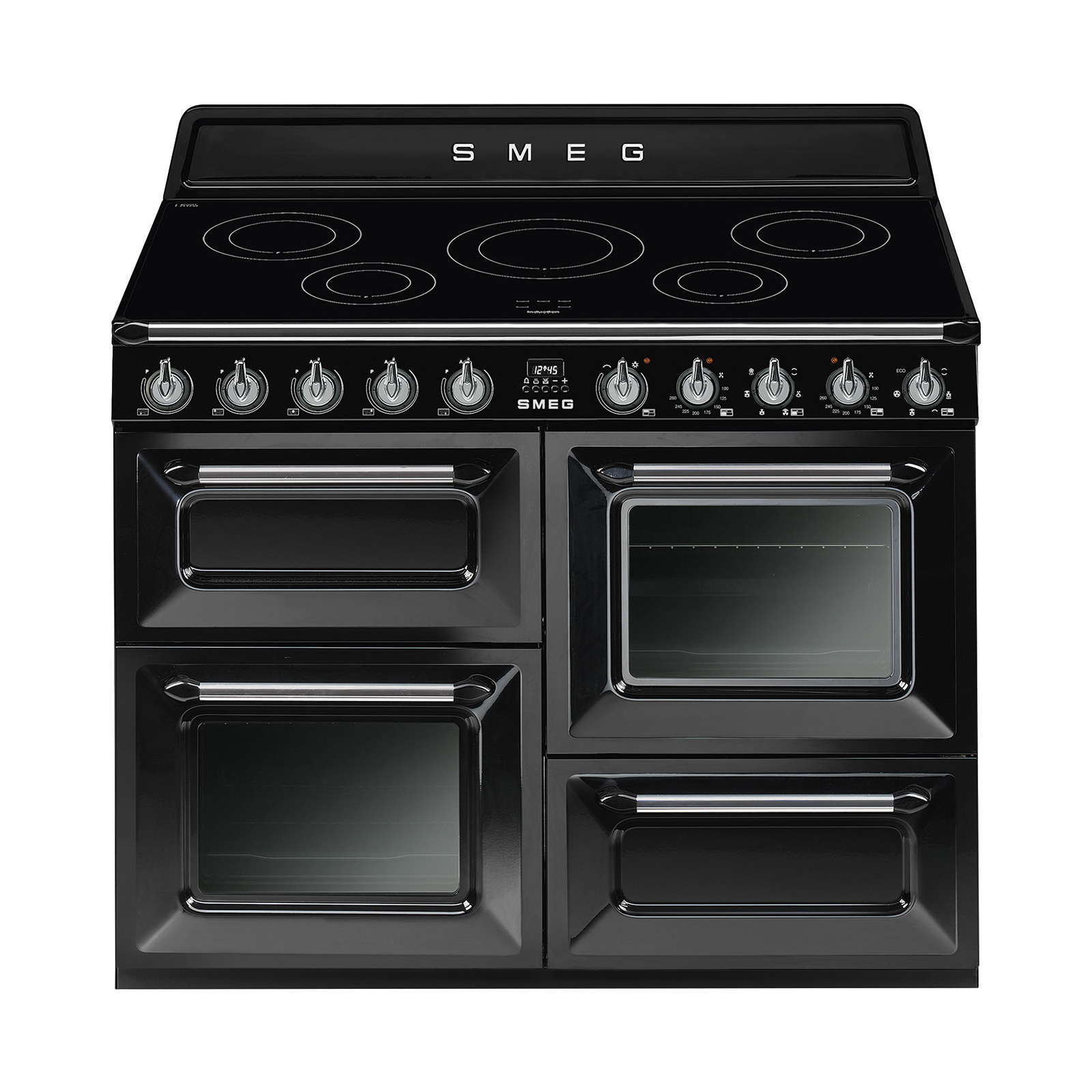 Smeg - TR4110I Victoria Kochzentrum mit Induktionsfeld - schwarz/lackiert/BxHxT 110x104,5x60cm von Smeg