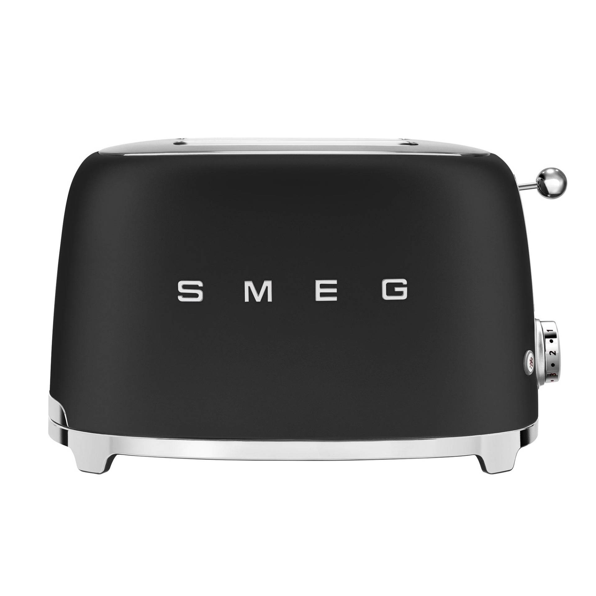 Smeg - TSF01 2-Scheiben Toaster Matt - schwarz/matt/BxHxT 31x19,8x19,5cm/6 Röstgradstufen von Smeg