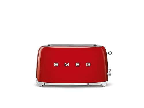 Smeg, 2x2 TSF02RDEU -Toaster, 2 lange Schlitze für 2 Scheiben, 6 Vergoldungsniveaus, Heizfunktion, Abtau- und Bagel- Funktion, Sammelschublade, 950W, Rot Smeg, 2x2 TSF02RDEU -Toaster, 2 lange Schlitze für 2 Scheiben, 6 Vergoldungsniveaus, Heizfunktion, Abtau- und Bagel- Funktion, Sammelschublade, 950W, Rot von Smeg