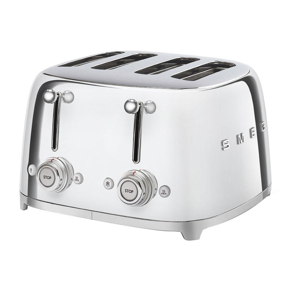 Smeg - TSF03 4-Scheiben Toaster - chrom/lackiert/2x 6 Röstgradstufen/BxHxT 32x20x30cm von Smeg