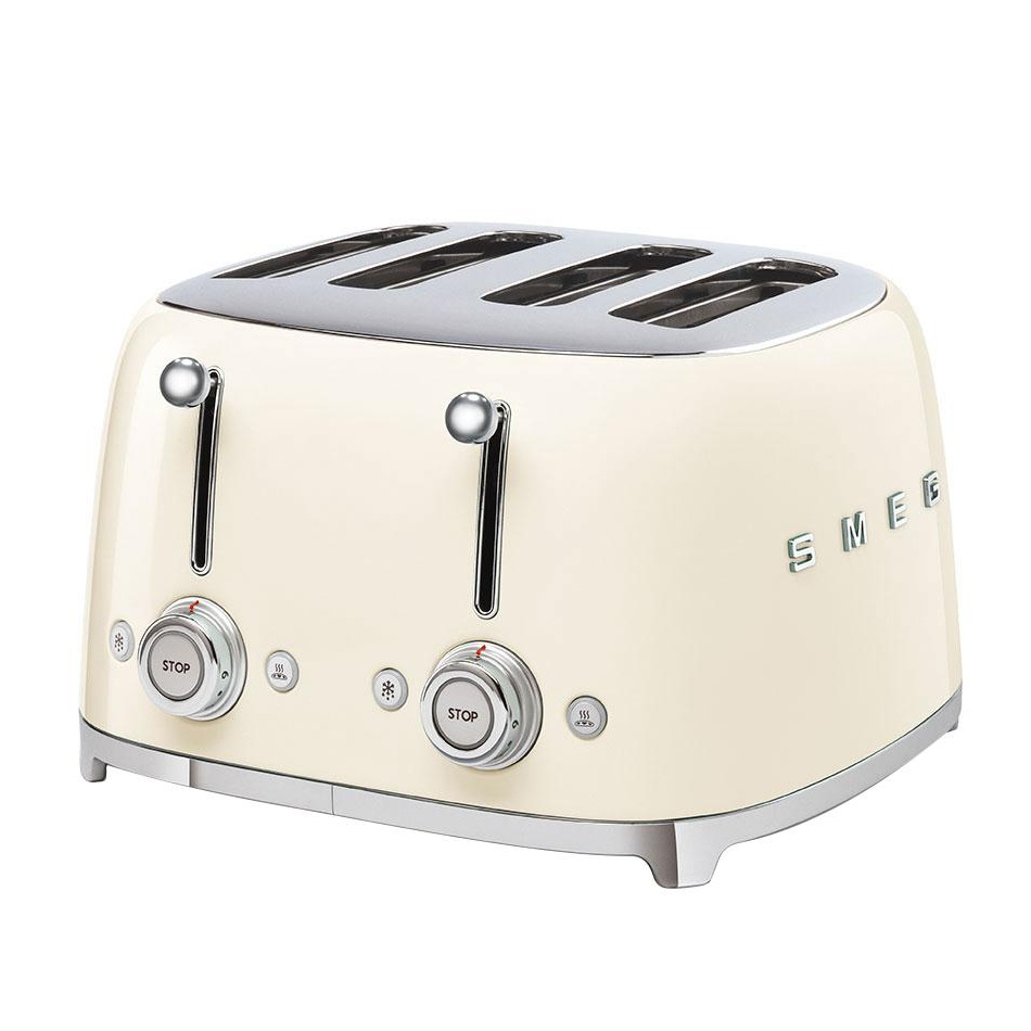 Smeg - TSF03 4-Scheiben Toaster - creme/lackiert/2x 6 Röstgradstufen/BxHxT 32x20x30cm von Smeg