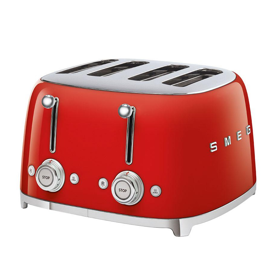 Smeg - TSF03 4-Scheiben Toaster - rot/lackiert/2x 6 Röstgradstufen/BxHxT 32x20x30cm von Smeg