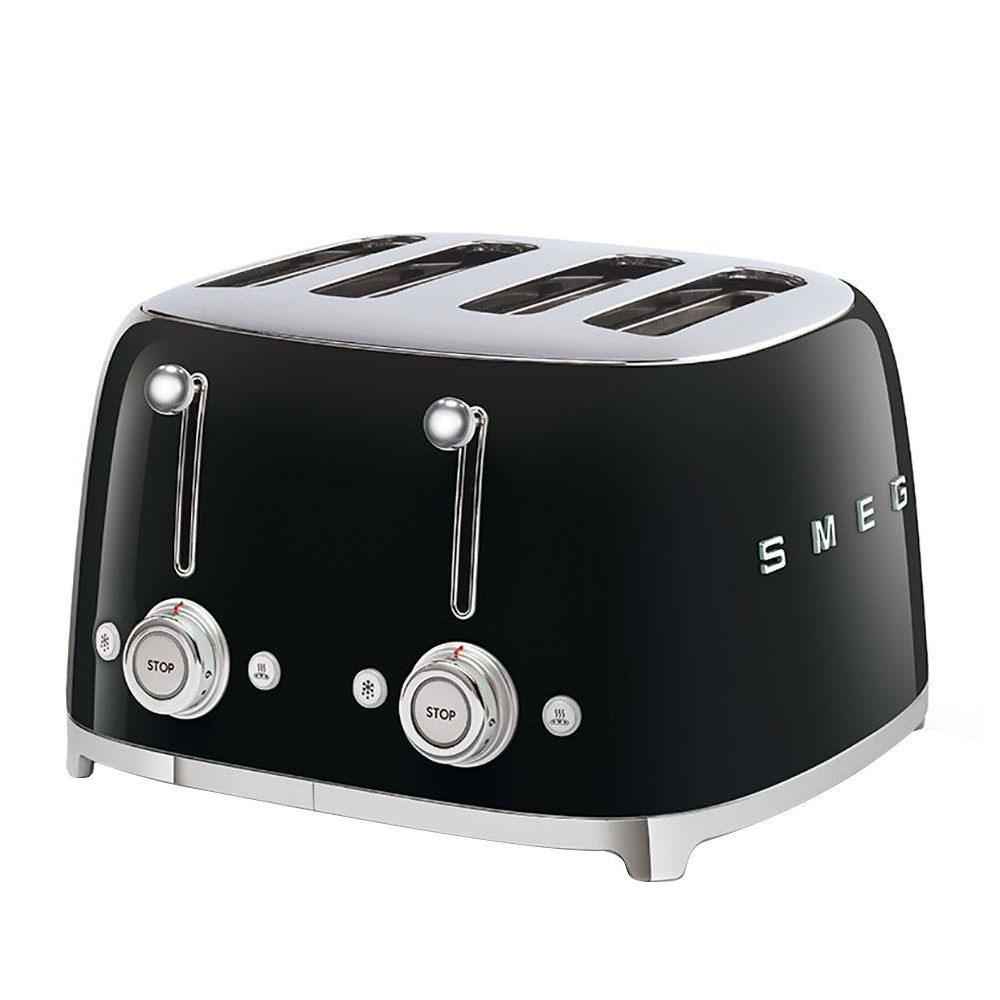 Smeg - TSF03 4-Scheiben Toaster - schwarz/lackiert/2x 6 Röstgradstufen/BxHxT 32x20x30cm von Smeg