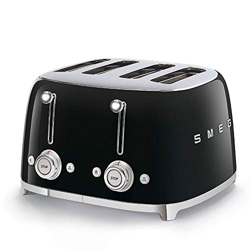 Smeg TSF03BLEU Toaster, 4 Scheiben, Schwarz von Smeg