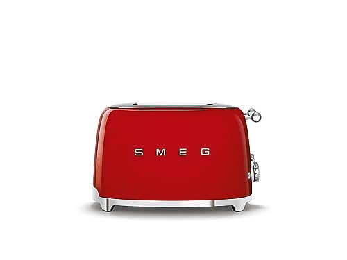 Smeg TSF03RDEU Toaster, 2000, Metall, 1 Liter, Rot von Smeg