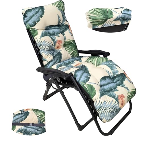 Smgbway Liegenauflage, Auflage Gartenliege, Hochlehner Auflage, Schwungliege,8cm Extra Dicke Gartenstuhl Sitzauflagen mit Krawatte, Auflagen für Deckchair, Urlaub, Innen, Außen, Sonnenliege (C) von Smgbway