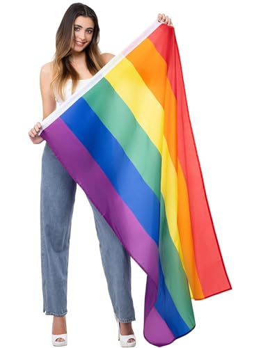 Smiffys Pride-Regenbogenflagge, Stoff, 5 Fuß x 3 Fuß von Smiffys