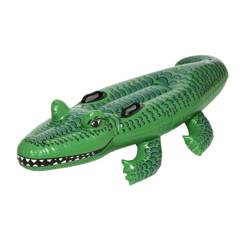 Smiffys Dekofigur Aufblasbares Krokodil Strandtier, Ein Alligator für Strandbad und Beachparty von Smiffys