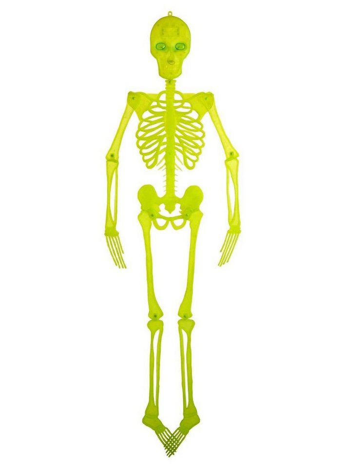 Smiffys Dekofigur Grünes Leuchtskelett Halloweendeko, Was ist grün, gruseilg und glotzt Dich an? Genau, das Gespenst! von Smiffys