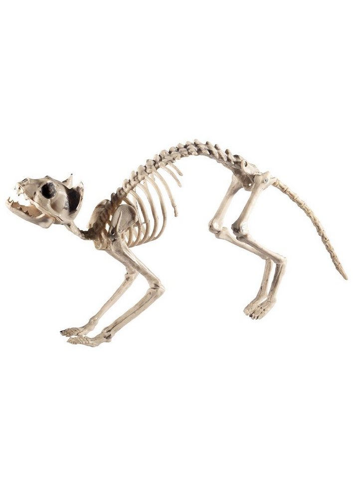 Smiffys Dekofigur Skelett Katzengerippe - Horror Halloween Deko, Cat Content auch zu Halloween! von Smiffys