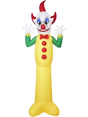 Smiffys Riesiger aufblasbarer Clown für den Außenbereich, 10 Fuß, mit Ventilator, Seilen und Adapter. UK Stöpsel von Smiffys