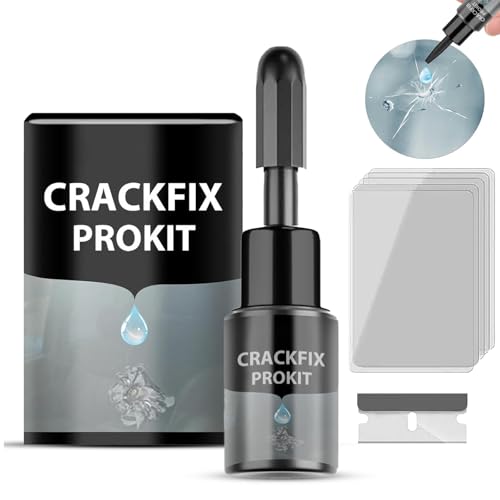 Crackfix Pro Kit,Windshield Crack Repair Kit,Glass Repair Liquid for Cracks,Chips and Cracks Car Glass Repair Kits,Tocet Rid of Cracks and Chips, Repair Fluid Quick Fix (1pcs, One size fits all) von Smilamo