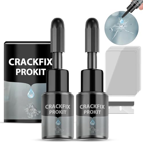 Crackfix Pro Kit,Windshield Crack Repair Kit,Glass Repair Liquid for Cracks,Chips and Cracks Car Glass Repair Kits,Tocet Rid of Cracks and Chips, Repair Fluid Quick Fix (2pcs, One size fits all) von Smilamo