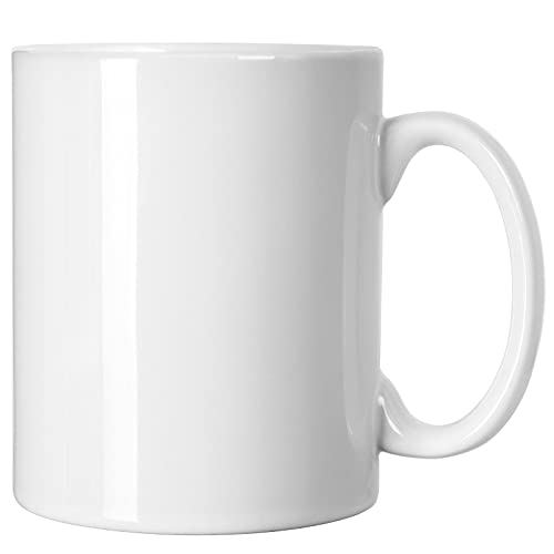 Smilatte 600ml Extra große Keramik Kaffeetasse, M017 Classic Porzellan Boss Super Gross Tasse Big Teetasse mit Griff für Büro und Zuhause, Weiß von Smilatte