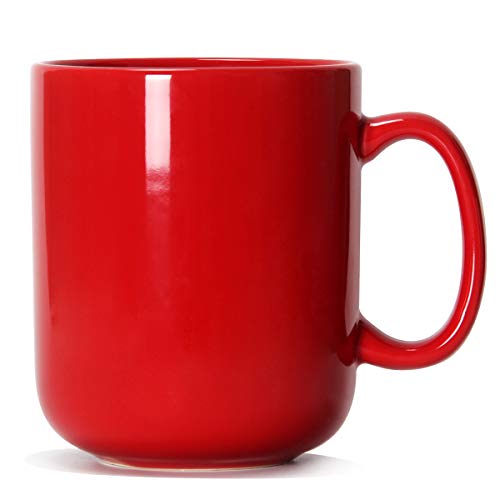 Smilatte 600ml groß Tasse, M016 einfache Keramik Porzellan Boss Kaffeetasse Becher mit Griff für Papa Männer, rot. von Smilatte