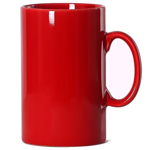 Smilatte 850ml Extra große Keramik Kaffeetasse, M017 Classic Porzellan Boss Super Gross Tasse Big Teetasse mit Griff für Büro und Zuhause, Rot von Smilatte