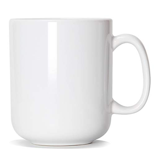 Smilatte 600ml groß Tasse, M016 einfache Keramik Porzellan Boss Kaffeetasse Becher mit Griff für Papa Männer, weiß von Smilatte