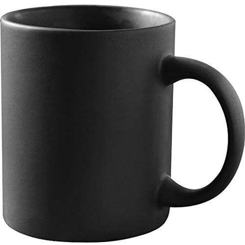 Smilatte Kaffeetasse aus mattschwarzem Porzellan, 325 ml, klassische Keramiktasse mit Hanlde für Latte Cappuccino Tee, mattschwarz von Smilatte