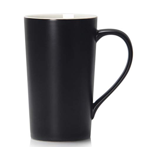 Smilatte M007 Kaffeetasse mit Henkel, 590 ml, Schwarz von Smilatte