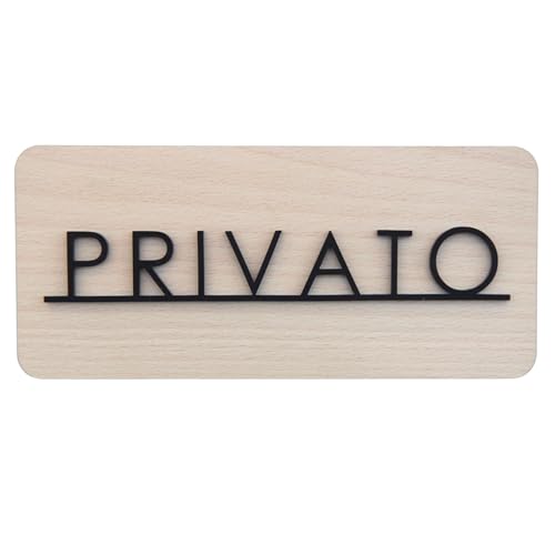 Smile BB - Privato Schild in Italienisch aus Holz und mattem schwarzem Methacrylat privates Schild mit Aufkleber für Wand und Tür PRI-SP Einheitsgröße Smile BB - Privato Schild in Italienisch aus Holz und mattem schwarzem Methacrylat privates Schild mit Aufkleber für Wand und Tür PRI-SP Einheitsgröße von Smile BB