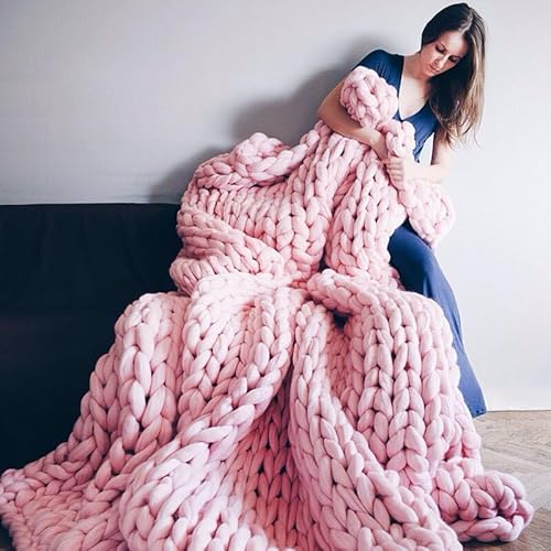 Mysleephero Premium Handgefertigte Gewichtsdecke Baumwolle Handgefertigte grob gestrickte Kuscheldecke – Decke fürs Sofa, Schlafzimmer und als Geschenk – Luxus Heimtextilien von Smileader