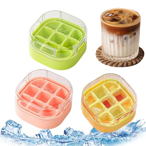 Eiswürfelformen Für Gefrierschrank - Wiederverwendbare Eisherstellung,Stapelbare Quadratische Form Für Getränke Küchenhelfer Cocktail Gelform von Smileshiney