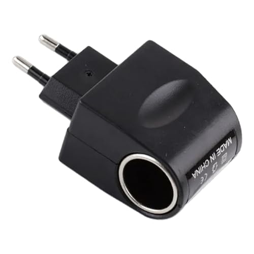 Smileshiney Feuerzeug-Stecker-Adapter, 12-Volt-Auto-Adapter - Stabiler Feuerzeugkonverter 220 V auf 12 V mit LED-Anzeige - Schwarzer Kfz-Zubehör-Wechselstrom-Gleichstrom-Autoadapter für von Smileshiney