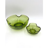 Schalen Chip & Dip Servierschalen Anker Hocking Set Grünes Glas Ohne Halterung von SmileyFinds1
