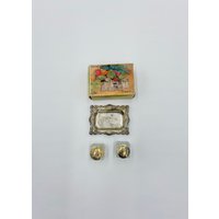 Vintage Angelaufener Versilberter Klarer Mini Salz - Und Pfefferstreuer Mit Tablett von SmileyFinds1