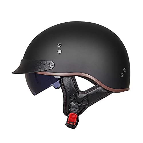 Motorrad Halbhelme Brain-Cap · Halbschale Jet-Helm Roller-Helm Halbschalenhelm mit ECE-Zertifizierung Scooter-Helm Mofa-Helm Retro Motorrad Half Helm mit Built-in Visier für Cruiser Chopper Biker Motorrad Halbhelme Brain-Cap · Halbschale Jet-Helm Roller-Helm Halbschalenhelm mit ECE-Zertifizierung Scooter-Helm Mofa-Helm Retro Motorrad Half Helm mit Built-in Visier für Cruiser Chopper Biker von Smilfree