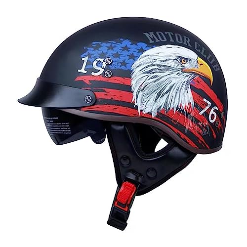 Motorrad Halbhelme Brain-Cap · Halbschale Jet-Helm Roller-Helm Halbschalenhelm mit ECE-Zertifizierung Scooter-Helm Mofa-Helm Retro Motorrad Half Helm mit Built-in Visier für Cruiser Chopper Biker Motorrad Halbhelme Brain-Cap · Halbschale Jet-Helm Roller-Helm Halbschalenhelm mit ECE-Zertifizierung Scooter-Helm Mofa-Helm Retro Motorrad Half Helm mit Built-in Visier für Cruiser Chopper Biker von Smilfree
