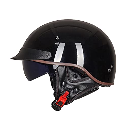Motorrad Halbhelme Brain-Cap · Halbschale Jet-Helm Roller-Helm Halbschalenhelm mit ECE-Zertifizierung Scooter-Helm Mofa-Helm Retro Motorrad Half Helm mit Built-in Visier für Cruiser Chopper Biker Motorrad Halbhelme Brain-Cap · Halbschale Jet-Helm Roller-Helm Halbschalenhelm mit ECE-Zertifizierung Scooter-Helm Mofa-Helm Retro Motorrad Half Helm mit Built-in Visier für Cruiser Chopper Biker von Smilfree