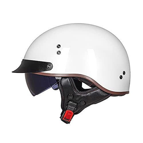 Motorrad Halbhelme Brain-Cap · Halbschale Jet-Helm Roller-Helm Halbschalenhelm mit ECE-Zertifizierung Scooter-Helm Mofa-Helm Retro Motorrad Half Helm mit Built-in Visier für Cruiser Chopper Biker Motorrad Halbhelme Brain-Cap · Halbschale Jet-Helm Roller-Helm Halbschalenhelm mit ECE-Zertifizierung Scooter-Helm Mofa-Helm Retro Motorrad Half Helm mit Built-in Visier für Cruiser Chopper Biker von Smilfree