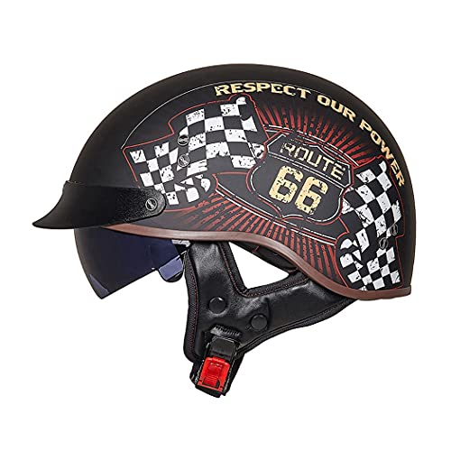 Motorrad Halbhelme Brain-Cap · Halbschale Jet-Helm Roller-Helm Halbschalenhelm mit ECE-Zertifizierung Scooter-Helm Mofa-Helm Retro Motorrad Half Helm mit Built-in Visier für Cruiser Chopper Biker Motorrad Halbhelme Brain-Cap · Halbschale Jet-Helm Roller-Helm Halbschalenhelm mit ECE-Zertifizierung Scooter-Helm Mofa-Helm Retro Motorrad Half Helm mit Built-in Visier für Cruiser Chopper Biker von Smilfree