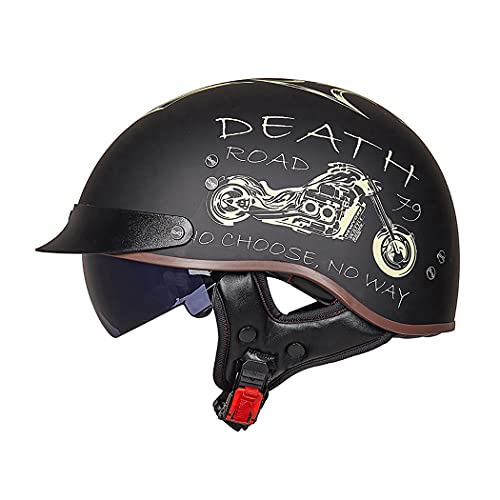 Motorrad Halbhelme Brain-Cap · Halbschale Jet-Helm Roller-Helm Halbschalenhelm mit ECE-Zertifizierung Scooter-Helm Mofa-Helm Retro Motorrad Half Helm mit Built-in Visier für Cruiser Chopper Biker Motorrad Halbhelme Brain-Cap · Halbschale Jet-Helm Roller-Helm Halbschalenhelm mit ECE-Zertifizierung Scooter-Helm Mofa-Helm Retro Motorrad Half Helm mit Built-in Visier für Cruiser Chopper Biker von Smilfree