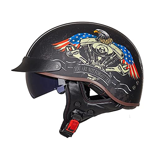 Motorrad Halbhelme Brain-Cap · Halbschale Jet-Helm Roller-Helm Halbschalenhelm mit ECE-Zertifizierung Scooter-Helm Mofa-Helm Retro Motorrad Half Helm mit Built-in Visier für Cruiser Chopper Biker Motorrad Halbhelme Brain-Cap · Halbschale Jet-Helm Roller-Helm Halbschalenhelm mit ECE-Zertifizierung Scooter-Helm Mofa-Helm Retro Motorrad Half Helm mit Built-in Visier für Cruiser Chopper Biker von Smilfree