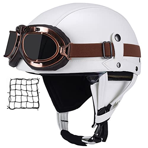 Smilfree Halbschalenhelm mit ECE, Jethelm Retro, Chopper, Motorrad Helm, Scooter-Helm, Offen, mit Brille für Männer Smilfree Halbschalenhelm mit ECE, Jethelm Retro, Chopper, Motorrad Helm, Scooter-Helm, Offen, mit Brille für Männer von Smilfree