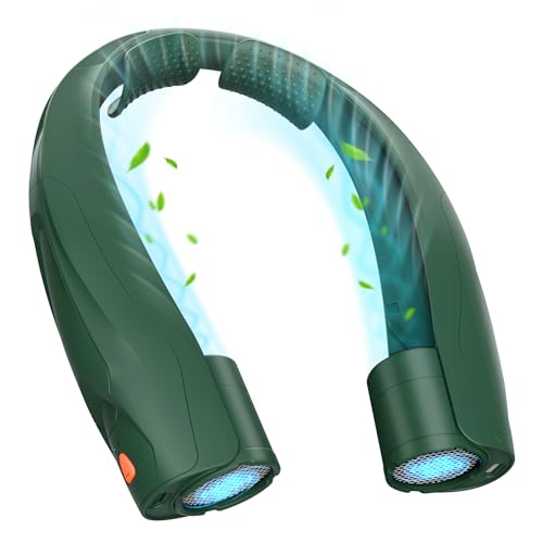 Smilfree Nackenventilator Ventilator Hals Tragbare Persönlicher: 6000 mAh Halsventilatoren Aufladbar Nacken Ventilator Halsventilator leise für Camping, Reisen, Büro (Grün) von Smilfree