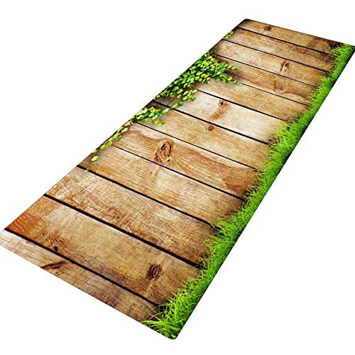 Badteppiche, Smilikee 3D gedruckt Ocean Beach Sands Holzbrett verdickt Flanell Stoff rutschfeste Badematten für Bad Küche Boden Teppich (40*120CM, AB) von Maritown