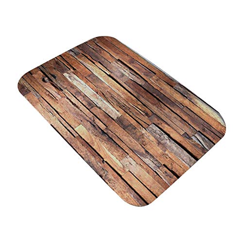 Smilikee Badteppiche, 3D gedruckt Ocean Beach Sands Holzbrett verdickt Flanell Stoff rutschfeste Badematten für Bad Küche Boden Teppich (40 * 60cm, J) von Smilikee