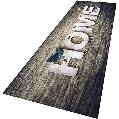Maritown Badteppiche, Smilikee 3D gedruckt Ocean Beach Sands Holzbrett verdickt Flanell Stoff rutschfeste Badematten für Bad Küche Boden Teppich (60 * 180cm, P) von Maritown